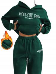 Shein Zöld Női Kapucnis Pulóver Nyomott Mintával Rövid L 1LA (sz2410295055741531-L)