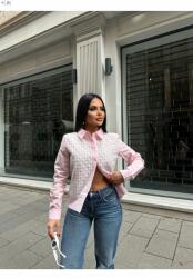  Rózsaszín Női Ing Áttört Betéttel Elegáns M 5IA
