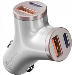 DEVIA Autós töltő Pd, 2A 2 Usb Type-C Devia 3000 mA, 48W (6942297112537)