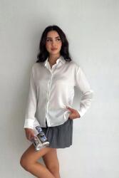 Sima Fehér Klasszikus Ing Gallérral És Gombokkal 40 5IA (BCTL-258051/Beyaz)