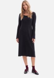 BeWear Elegáns Női Ruha Bordázott Nyakkivágással Fekete 36 S (B308 CZARNY S)