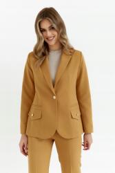 Makover Női Blézer Elegáns Gombos Ágytakaró Sárga 44 XXL (K141 CINNAMON XXL)