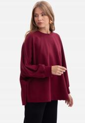 BeWear Női Oversize Pamut Melegítőfelső Bordó Kivágásokkal 40/42 L/XL (B306 BURGUND L/XL)