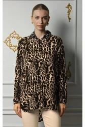 Leopárdmintás Hosszú Gombos Női Ing L 5IA (KSG002/Leopar Desenli)
