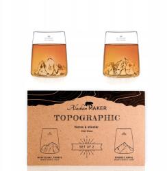 Alaskan Maker 2 db-os pohár szett Mont Blanc & Everest Topographic (TOPO-S-BE)