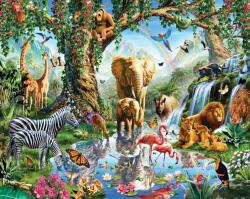 WALLTASTIC 3D fotótapéta gyerekeknek Dzsungel jungle 235x305cm vízesés tapéta a dzsungelben (46757)