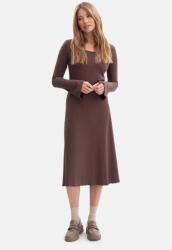 BeWear Elegáns Női Ruha Bordázott Nyakkivágással Barna 36 S (B308 BRĄZ S)