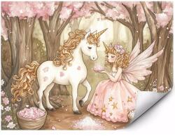 MPINK Fotótapéta Tündér és unikornis a virágzó erdőben 350x250 cm (GP-FTAP_6_VSC_3,5X2,5M-0082)
