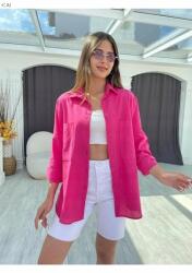  Laza Női Ing Rózsaszín Zsebekkel Oversize 5IA