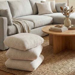Avida Design Forgatható, négyzet alakú puff, Vario, bézs, 53 cm, modern, kárpitozott (Vario Beige)