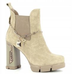 Carinii B8482 Elegante Bőr Beige Szandál Sarokkal MÉRET40