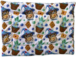  Minky lapos párna bagolymágus + farmerkék minky 40x50cm