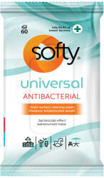Softy Universal 60 lapos Antibakteriális felülettisztító törlőkendő