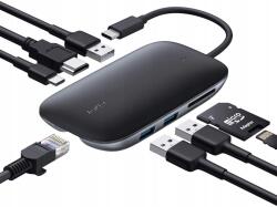 AUKEY Dokkoló állomás Hub 8in1 Hdmi 4k Lan 3x Usb Sd Usbc (CB-C71)