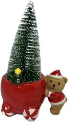JJA Karácsonyi Mackó Figura Karácsonyfával 18cm (3218810)