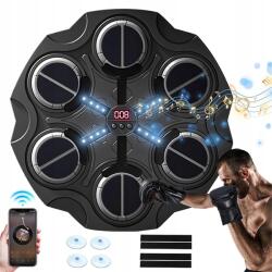  3 sebességes Bluetooth box tárcsa zenével és ütésszámlálóval, fekete (tarcza bokserska treningowa bluetooth)