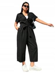 Shein Fekete Plus Size Overál Gallérral És Övvel 46 1EE