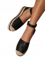 Shein Fekete Női Espadrilles Nyári Csat 39 1DB