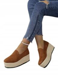 Shein Női Espadrilles Magas Platform Barna 39 1DB