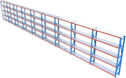 HD Regal FLEX300-Z1805 Salgó polcrendszer KOMPLETT 18 m (250 x 40 cm / 5 polc)