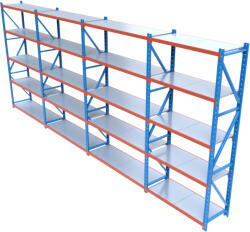 HD Regal FLEX300-W755 Salgó polcrendszer KOMPLETT 7, 5 m (300 x 60 cm / 5 polc) - hdregal