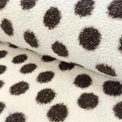  Kabát anyag TEDDY Big dots brown