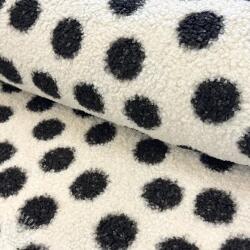 Kabát anyag TEDDY Big dots black