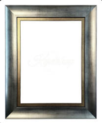 Keretshop 6, 5 cm Antikolt ezüst-arany betétes képkeret 30*40 cm (KS532319)