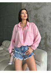  Laza Rózsaszín Ing Zsebbel És Gombokkal L 5IA (EF0350205/PEMBE)