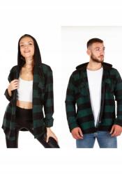  Női Kockás Ing Kapucnival És Zsebekkel 5XL 5IA (BNS0000063/YAPRAK YEŞILI)