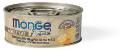 Monge NATURAL 80g konzerva felnőtt macskáknak tonhal csirkehússal és kukoricával