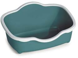 Stefanplast Chic Open 56x38, 5x26cm macska WC levehető peremmel fehér/sötét zöld