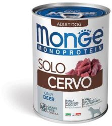 Monge Monoprotein Adult Deer 400g konzerv felnőtt kutyáknak tisztán szarvashússal
