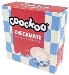 COOCKOO Checkmate! Kerámia tál kutyáknak 1150ml 18x18x7cm kék/fehér