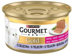 Gourmet GOLD JUNIOR 85g Pástétom kölyök cicáknak borjúhússal