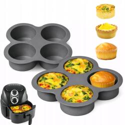 Kinvara Négyrekeszes Szilikon Öntőforma Utántöltő Olajsütő Tojás Hamburger Muffin (Forma silikonowa do frytkownicy 4 komory)