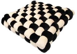 COOCKOO Velvet Vibe Puha fonott párna macskáknak 40x40x9, 5cm fekete/fehér