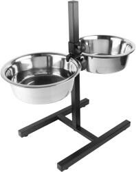  DUVOPLUS Dupla H alakú etetőállvány 47x27x52, 5cm + L méretű tálak 1890 ml