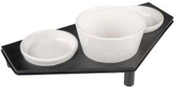 DUVOPLUS DINNER TIME Három darabos kerámia tál készlet fém háromszög állványban 200ml 41x21, 8cm