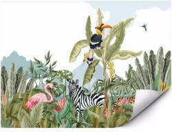 MPINK Zebra és flamingó a trópusi dzsungelben fotótapéta 300x210 cm (GP-FTAP_6_VSC_3X2,1M-0056)