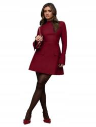 Shein Női Bordó Ruha Elegáns Hosszú Ujjú 34-ES
