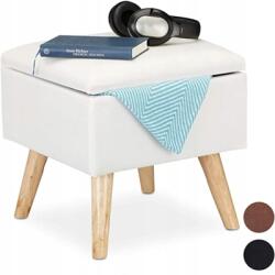 Relaxdays Kárpitozott puff Relaxdays fehér 40x40 cm (10029605)