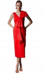 Karen Millen Piros Ruha V-nyakkivágással És Masnival 34 B1C