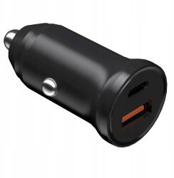 DEVIA autós töltő Smart Mini Pd Qc 3.0 30W 1x Usb-c 1x Usb fekete (6938595385360)