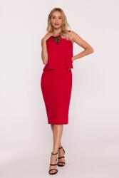 Stylove Ruha Elegáns Női Alkalmi Ruha Csipke Betéttel Piros 38 M (S422 CZERWONY M)