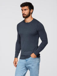 Ombre Clothing BASIC мъжки вискозен пуловер с кръгло деколте - тъмно синьо меланж V16 OM-SWBS-0106 Ombre Clothing Ombre Clothing | Cherven | МЪЖЕ | XXL