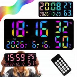 ZaoWanAn Rgb Led óra 35CM Elektronikus hőmérséklet távirányítóval és riasztóval (ZAOWANAN-2639-SZ)