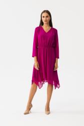 Stylove Ruha Elegáns Esküvőre Női Chiffon MIDI Rubin 42 XL (S354 RUBIN XL)