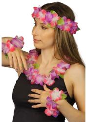 Congee Hawaii szett lila-rózsaszín girland nyaklánc karkötő (EL-HWE015)
