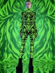 Shein Neon Hosszú Ujjú Overál Grafikai Nyomtatással L 1MA